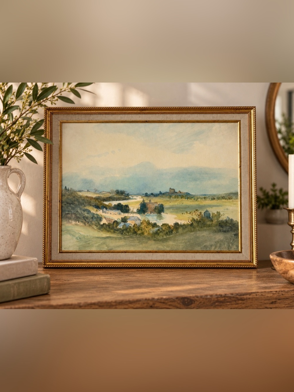 Target Framed Landscape Art in Green, Blue, Gold
